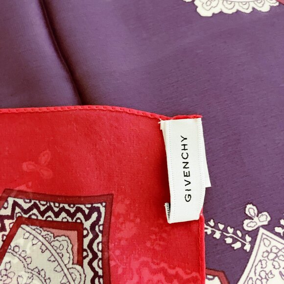 Vintage Givenchy Silk Scarf – Ornate Medallion Design - Picture 3 of 11